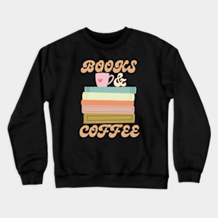 Books And Coffee Retro Crewneck Sweatshirt